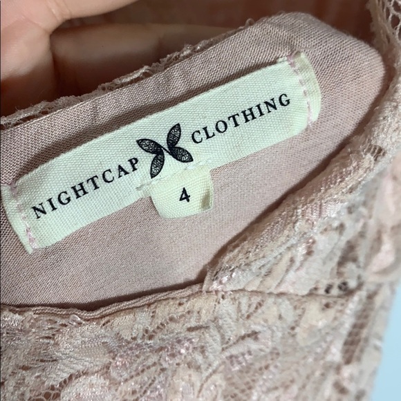 Nightcap Rose Pink Lace Victorian Open Back Mini Dress small cocktail 4 - Picture 11 of 11